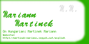 mariann martinek business card